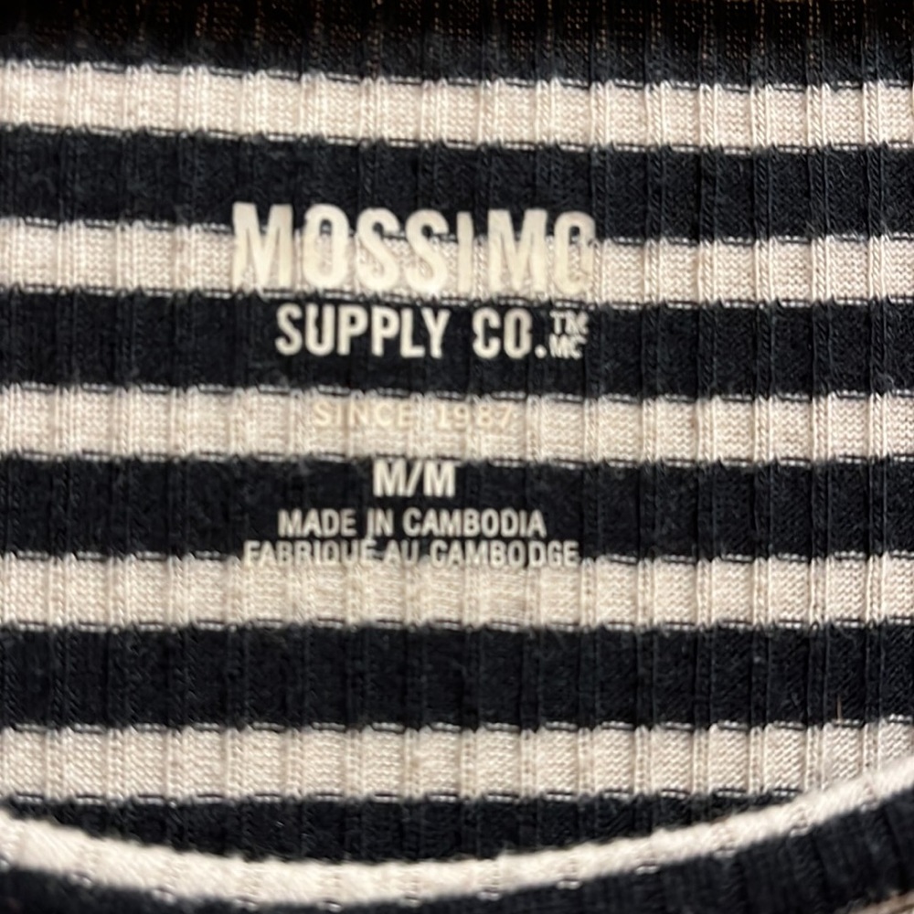Mossimo black and cream striped dress, size medium - Picture 2 of 5